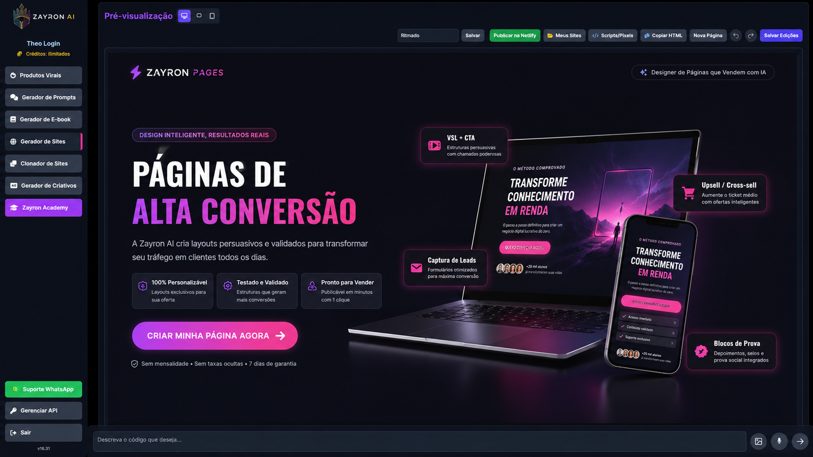 Galeria de Templates de Alta Conversão